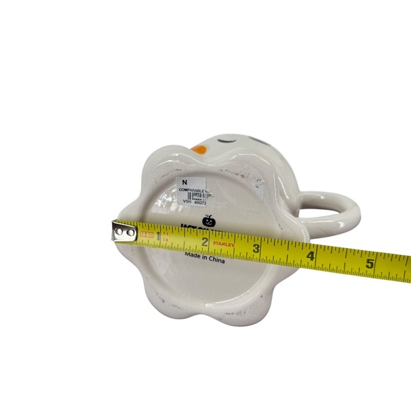 Halloween Smiling Ghost Candy Corn Ceramic Mug Jack O' Lantern Lane READ FLAW! - Picture 11 of 11